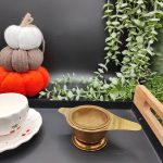 صافی چای پایه دار طلایی