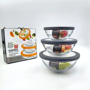 ظرف نگهدارنده گرد شیشه ای 3سایزی کاپریس 1