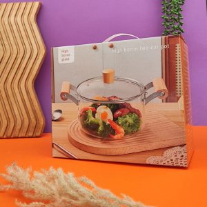 قابلمه پیرکس 2.5 لیتری دسته چوبی