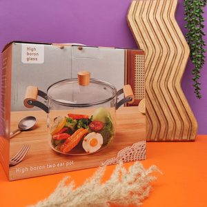 قابلمه پیرکس 3.5 لیتری دسته چوبی