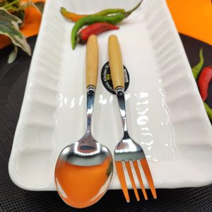 قاشق چنگال دسته چوبی