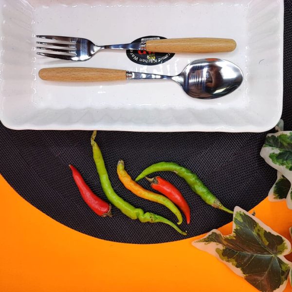 اشق چنگال دسته چوبی