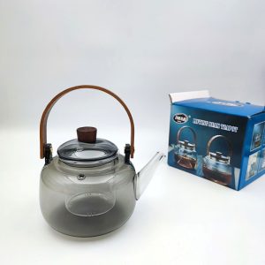 قوری پیرکس دودی دسته چوبی 1