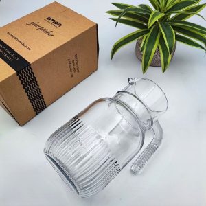 پارچ شیشه ای شیاردار لیمون