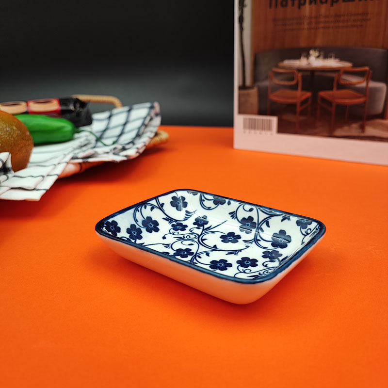 مزه خوری مستطیل گل آبی