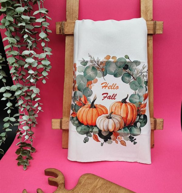 دستمال آشپزخانه طرح کدو Hello Fall