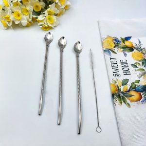 قاشق شربت نی دار سیلور فرچه دار 1