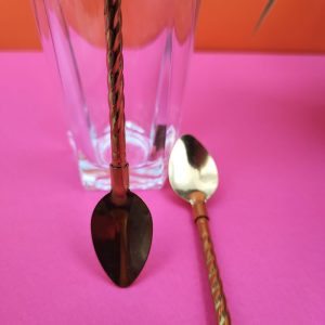 قاشق شربت نی دار طلایی فرچه دار