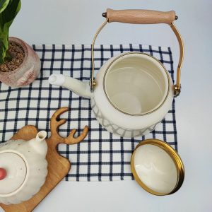 کتری لعابی دسته چوبی 2.5L