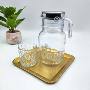 پارچ شیشه ای درب استیل لیمون 1