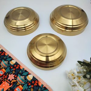 کاسه استیل طلایی دوجداره سایز19، 21 و 23 یونیک پلاس