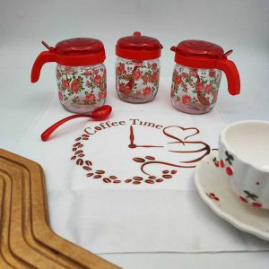 شکرریز شیشه ای قاشق دار 1