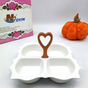 اردوخوری سرامیکی دسته چوبی 4خانه 1