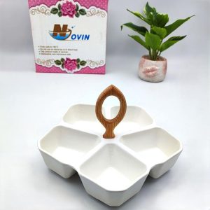 اردوخوری سرامیکی دسته چوبی 5خانه 1