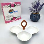 اردوخوری سرامیکی دسته چوبی طرح صدف 1