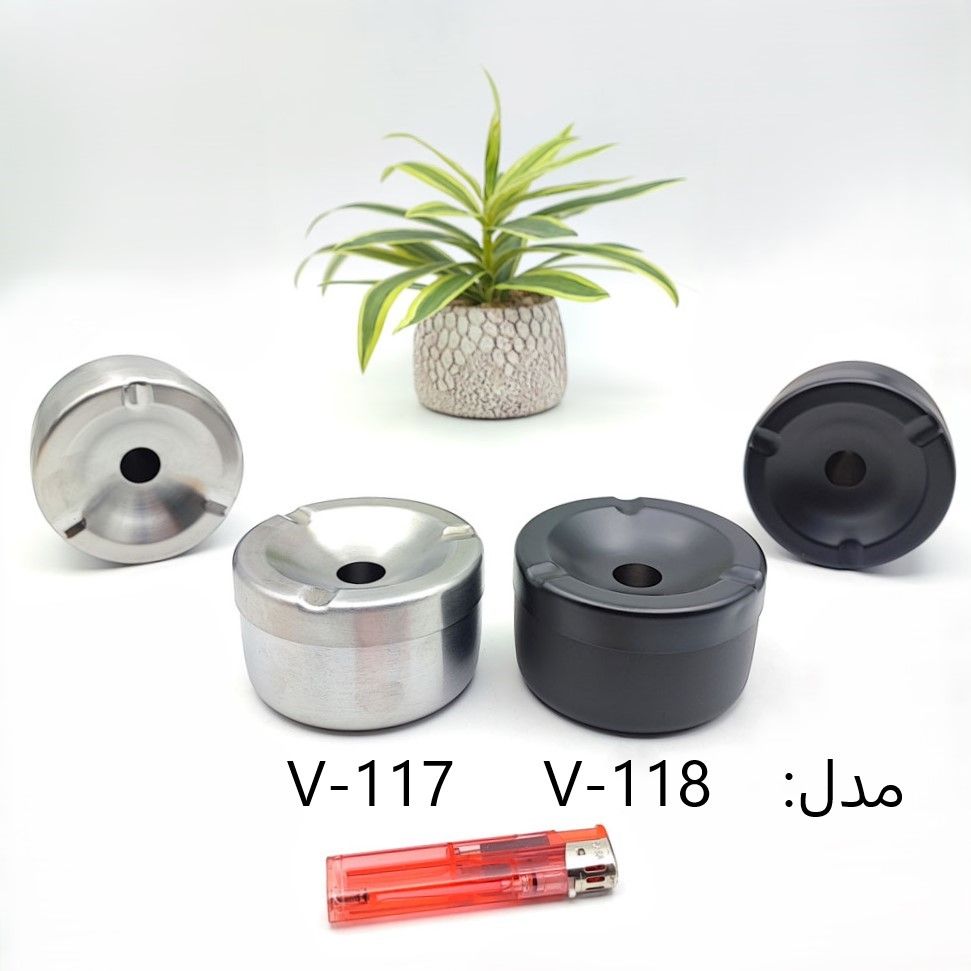 زیرسیگاری استیل درب دار - Image 2
