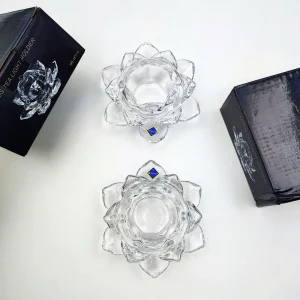 جا شمعی کریستالی طرح گل